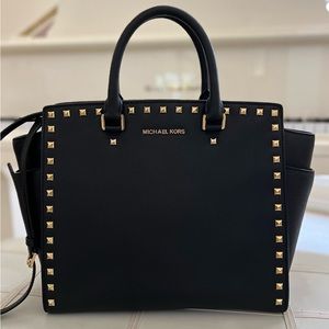 *SALE* Michael Kors❤️Large Black Leather Studded Tote